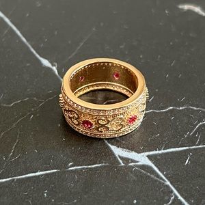 2022 Fashion Gold Ring for Women Double Row Zircon Rings Wedding jewelry 8 size